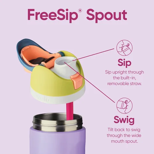 Vista 3 de Owala FreeSip - Botella de agua aislada de acero inoxidable de 24 onzas con funda de silicona