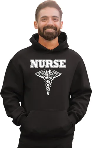 Vista 2 de Go All Out Sudadera con capucha con logotipo de enfermera para hombre y mujer