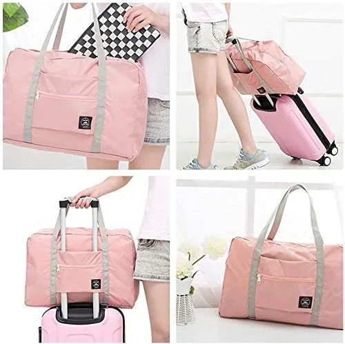 Vista 4 de Bolsa de viaje plegable, almacenamiento de equipaje para deportes, gimnasio, resistente al agua, lona de nailon para hombres, mujeres, 32 litros