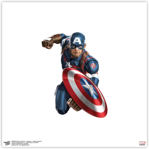 Vista 10 de Trends International Gallery Pops Marvel Comics Avengers - Póster de pared de Capitán América, 12 x 12 pulgadas, versión enmarcada en negro Versión