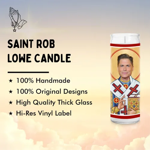 Vista 2 de Rob Lowe - Vela de cera de soja hecha a mano sin perfume, regalo único para parques y recreación, fanáticos de los programas de televisión West Wing