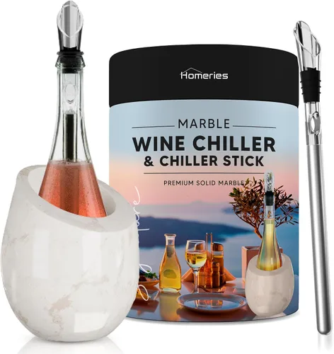 Vista 11 de Cubo Enfriador de Vino de Mármol Homeries - Enfriador de Vino y Champán para Fiestas, Cena – Mantén el Vino y las Bebidas Frías, Enfriadores de Vino
