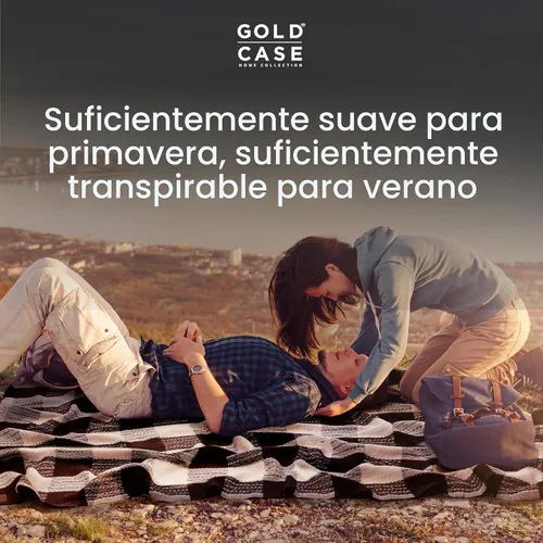 Vista 8 de Gold Case - Manta para sofá, mantas y mantas 100% algodón turco reciclado, mantas suaves Buffalo para sala de estar, manta tejida decorativa Boho