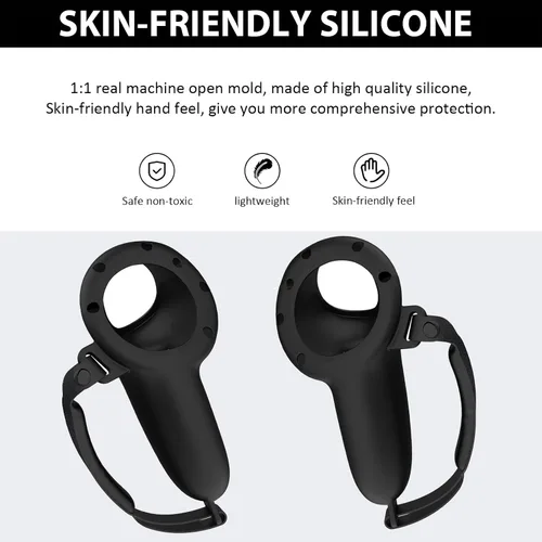 Vista 5 de Controller Grip Cover, Silicone VR Headset Protector Cover and Face Pad Kit for Meta Quest 3, Controller Protector Cover for Quest3, Adjustable