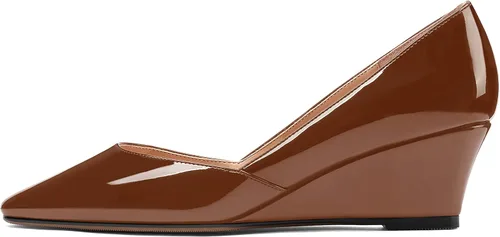 Vista 2 de MODENCOCO Zapatos de tacón bajo con cuña de tacón bajo para mujer, con puntera cuadrada, 2 pulgadas