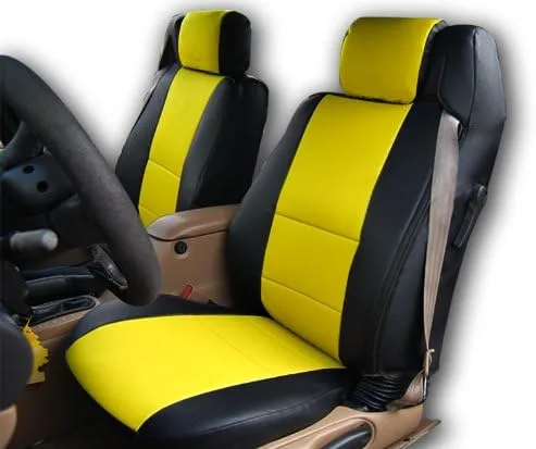 Vista 10 de Iggee Chrysler Sebring 1996 ~ 2000 convertible de cuero artificial Exact Original Fit 2 fundas de asiento delantero – asientos laterales del Beige
