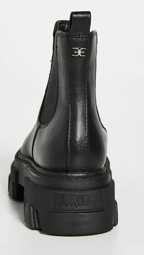 Vista 3 de Sam Edelman Daelyn - Botines de combate con tacón grueso y punta redondeada, color rojo
