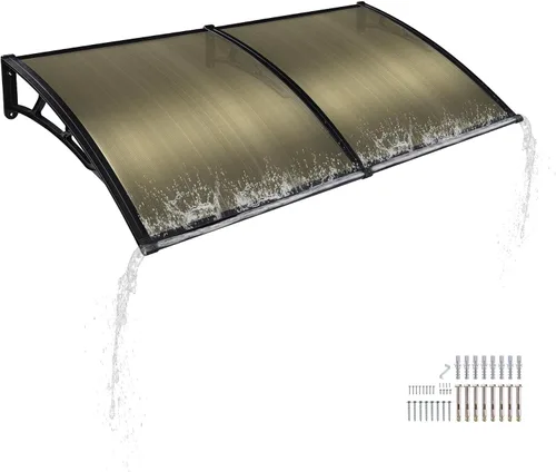 Vista 15 de Yescom - Paquete de 2 toldos de policarbonato para ventana de puerta de 40 x 40 pulgadas Tablero blanco y soporte negro
