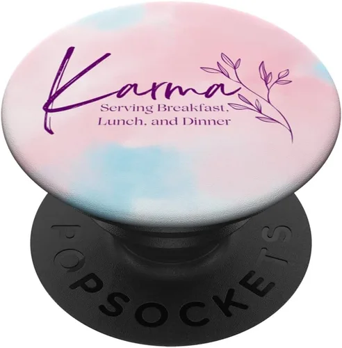 Vista 6 de Karma - Positividad, espiritualidad, vibración positiva, PopSockets florales MagSafe PopGrip para iPhone