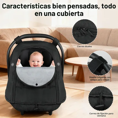 Vista 3 de Metplus - Funda de asiento de coche de invierno para bebé, fundas de asiento de automóvil resistentes al calor y al frío Breathable Infant Car