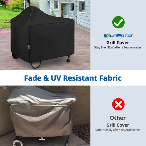 Vista 3 de SunPatio Funda impermeable para parrilla Weber de 22 pulgadas para parrilla Weber Performer Premium Deluxe, RecTeq, Char-Griller, en comparación