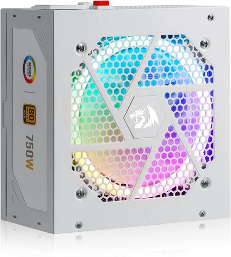 Vista 10 de Redragon PSU017 80+ Platinum 1000 vatios ATX 3.0 y PCIe 5.0 Fuente de alimentación para juegos totalmente modular, certificada 80 Plus, 100%