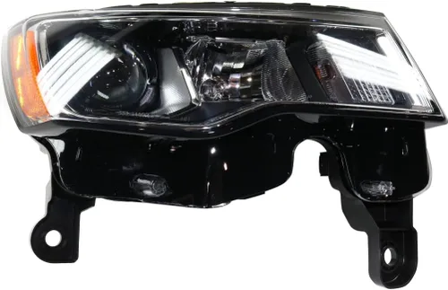Vista 8 de Para Jeep Grand Cherokee 2017 2018 2019 2020 2021 lado del conductor de faros delanteros Tipo estándar Carcasa cromada Certificado CAPA