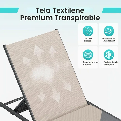 Vista 7 de Amopatio Juego de 2 sillas de patio para exteriores Caqui