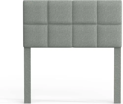 Vista 5 de Glenwillow Home Paio - Cabecera tapizada con panel de 20 pulgadas de alto, acolchado cuadrado de 2 filas, tamaño individual, color gris claro