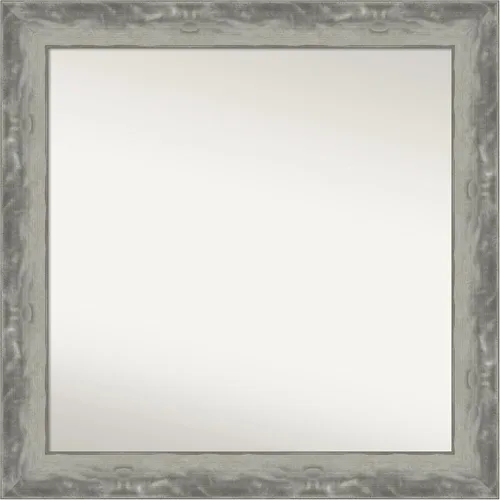 Vista 19 de Amanti Art Espejo de baño plateado para sobre el fregadero, 24 x 24 pulgadas, espejo cuadrado de peltre forjado a medida, marco de madera casual