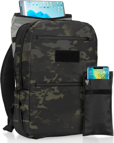 Vista 11 de Xtreme Sight Line ~ Xecutive Transport Faraday Backpack ~ Removable Signal-Blocking Laptop Sleeve ~ Carry-On Travel Friendly ~ Mil-Spec 1000D Nylon