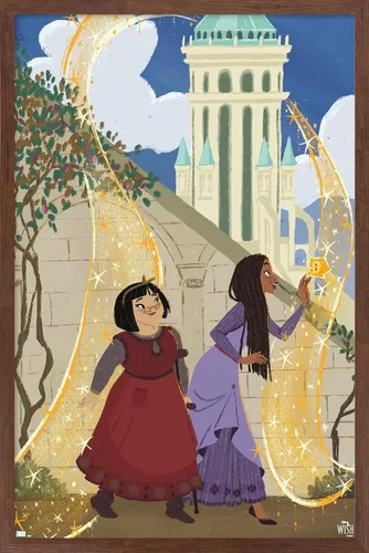 Vista 10 de Trends International Disney Wish - Póster de collage de 3 (amigos), póster de pared, 14.72 x 22.37 pulgadas, versión enmarcada de madera de granero