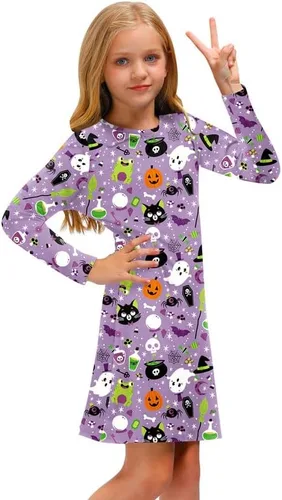 Vista 2 de BesserBay Vestido midi de Navidad para niñas con bolsillo en el pecho de 4 a 12 años