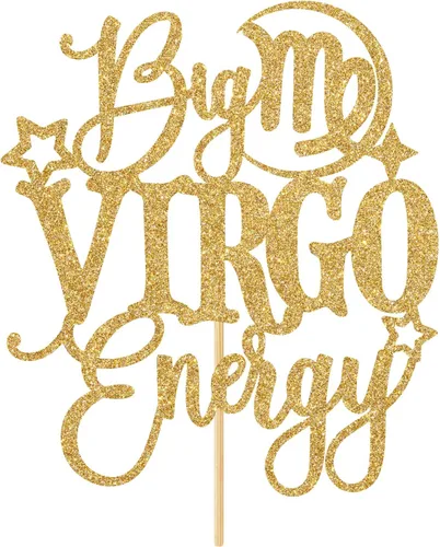 Vista 7 de Big Virgo Energy Cake Topper, feliz cumpleaños Virgo en agosto/septiembre, temporada de Virgo, 12 artículos de decoración de fiesta de cumpleaños