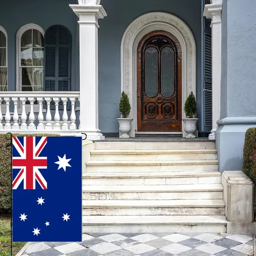 Vista 5 de Banderas pequeñas de jardín australianas pequeñas de 12 x 18 pulgadas, de doble cara, resistentes a la intemperie, para decoración al aire libre