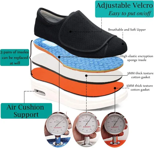 Vista 3 de Mei MACLEOD Zapatos de caminar para mujer con ancho ancho ancho ligero con amortiguación de aire, zapatos casuales para correr y correr para pies