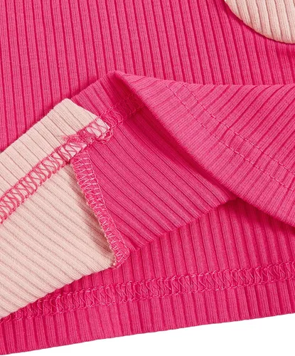 Vista 6 de Verdusa Camiseta corta sin mangas acanalada con cuello redondo y bloques de color para mujer