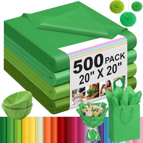 Vista 32 de Qilery - 500 hojas de papel de seda negro a granel para bolsas de regalo de 15 x 20 pulgadas, sin ácidos, para regreso a clases, papel de regalo