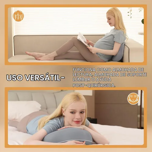 Vista 8 de Chilling Home Almohada portátil de espuma viscoelástica para embarazo, almohada corporal de maternidad para dormir, almohada multifuncional de cuña