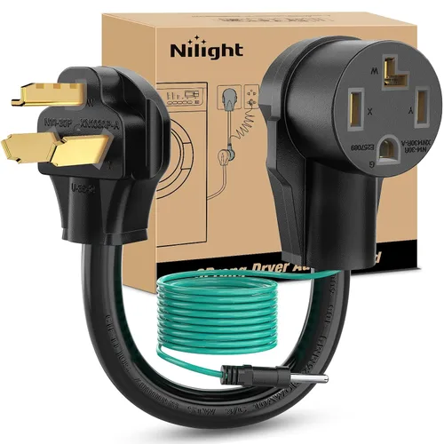 Vista 21 de Nilight Cable adaptador de secadora de 30 amperios a 30 amperios calibre 10 10-30P a 14-30R con cable de tierra