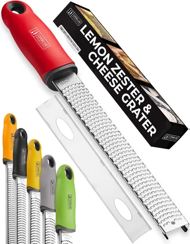 Vista 11 de Orblue Rallador de limón y queso – Zester cítrico de primera calidad, rallador de cocina para parmesano, chocolate, frutas, verduras, jengibre, ajo