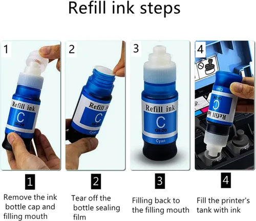 Vista 4 de Botellas de tinta de repuesto compatibles con GI290 para Canon PIXMA G1000 G1200 G1800 G2100 G2200 G2400 G2800 G3200 G3600 G3800 G4100 G4600 G4211 0