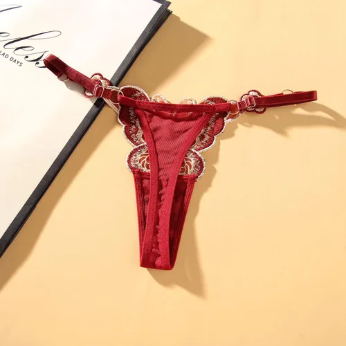 Vista 4 de Bragas florales sexy con tanga para mujer con tamaño ajustable