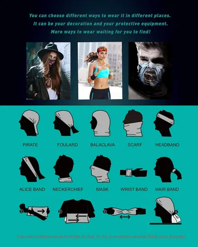 Vista 33 de Máscara facial con protección contra el polvo, aerosoles UV, reutilizable, lavable, polaina para el cuello
