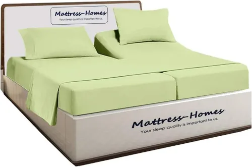 Vista 52 de Mattress-Homes Juego de sábanas de 4 piezas ultra lujosas 100% algodón suave de fibra larga de 16 pulgadas de profundidad, tamaño individual lavable