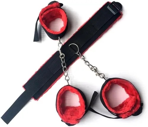 Vista 6 de Kit de sujeción para cama sexual, para adultos, para parejas, cama King, amarres sexuales debajo del colchón para adultos, esposas ajustables, lazos