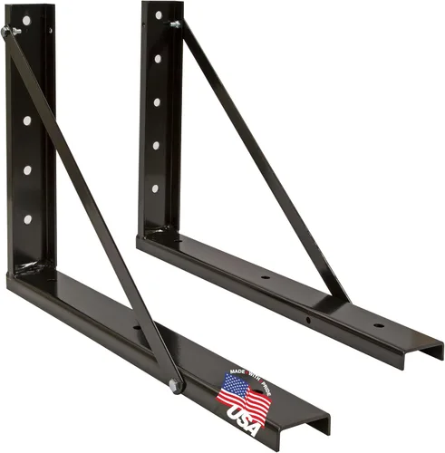 Vista 9 de Buyers Products 1701006B - Soportes de montaje formados y atornillados de acero negro para caja de herramientas debajo del camión, juego de 2, 18 x