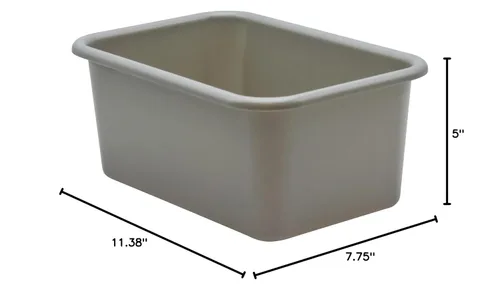 Vista 2 de Teacher Created Resources® Cubo de almacenamiento de plástico pequeño gris