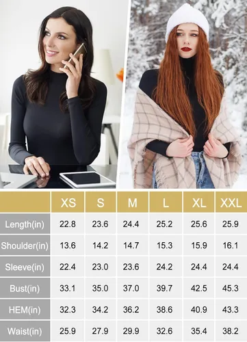 Vista 6 de MRIGNT Paquete de 2 camisetas de manga larga con cuello alto para mujer