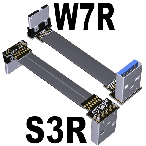 Vista 11 de ADT-Link USB 3.0 tipo A macho a Micro-B macho, cinta plana EMI blindaje FPC USB 3.0 Micro B conector de ángulo de 90 grados hacia abajo