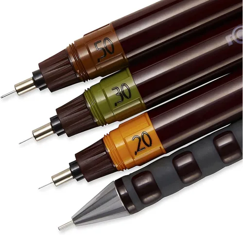Vista 5 de rOtring Isograph Junior Set 3 bolígrafos técnicos (0.01 in, 0.01 in, 0.02 in) + accesorios