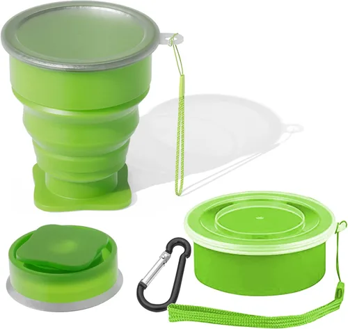 Vista 17 de Collapsible Cup - Silicone Foldable Cup-Expandable Folding Drinking Cup -Reusable Portable Mugs Cup For Travel, Camping, Hiking, Survival, Car