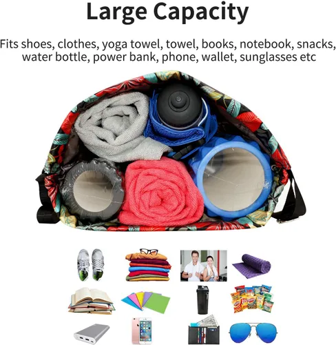 Vista 4 de Bolsa impermeable con cordón para ir al gimnasio o la playa, o practicar deportes, unisex