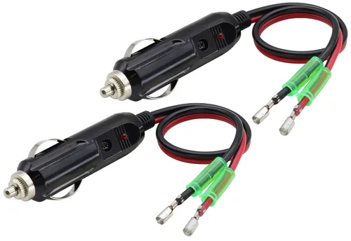 Vista 8 de Enchufe macho para encendedor de cigarrillos de 16 AWG, cable de 12 V, enchufe macho con conductores, fusible de 10 A, cable de enchufe macho