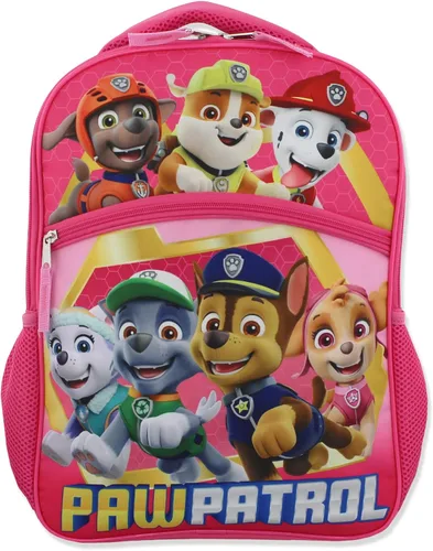 Vista 2 de Nickelodeon Paw Patrol Pups - Mochila escolar de 16 pulgadas para niños y niñas, Rosado, Viajar