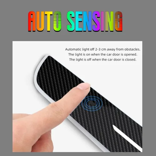 Vista 5 de Luces LED para umbral de puerta de auto, luces de bienvenida personalizables para puerta de auto, regalos de cumpleaños y día de Navidad para Negro