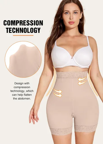 Vista 3 de SHAPSHE Faja moldeadora para mujer, pantalones cortos con control de abdomen, moldeador de cuerpo, cintura alta, levantador de glúteos, ropa