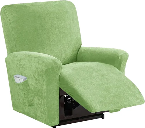 Vista 19 de vctops 4 fundas elásticas de felpilla de lujo para sillas reclinables, protector suave de muebles con parte inferior elástica para niños, gatos, Azul