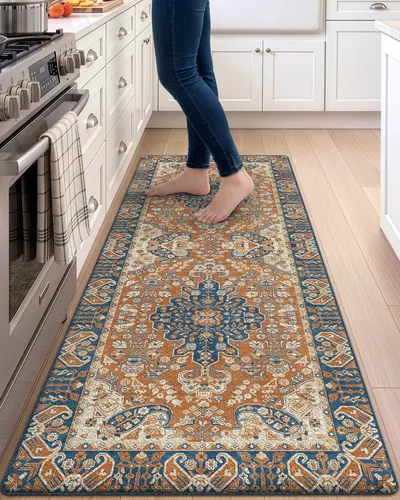 Vista 33 de DEXI Alfombrillas de cocina acolchadas antifatiga, 24 x 87 pulgadas, color Beige claro