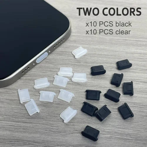 Vista 4 de Enchufe de polvo USB C, cubierta de puerto de carga tipo C de silicona cubierta de enchufe USB C 20 Pack USB C Cover Protect Charging Ports Clean